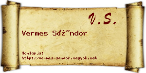 Vermes Sándor névjegykártya
