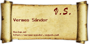 Vermes Sándor névjegykártya