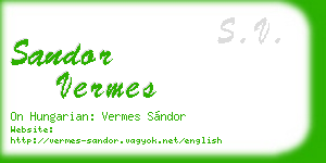 sandor vermes business card